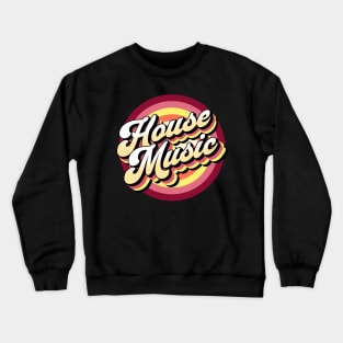 HOUSE MUSIC  - drop shadow target (yellow/red) Crewneck Sweatshirt